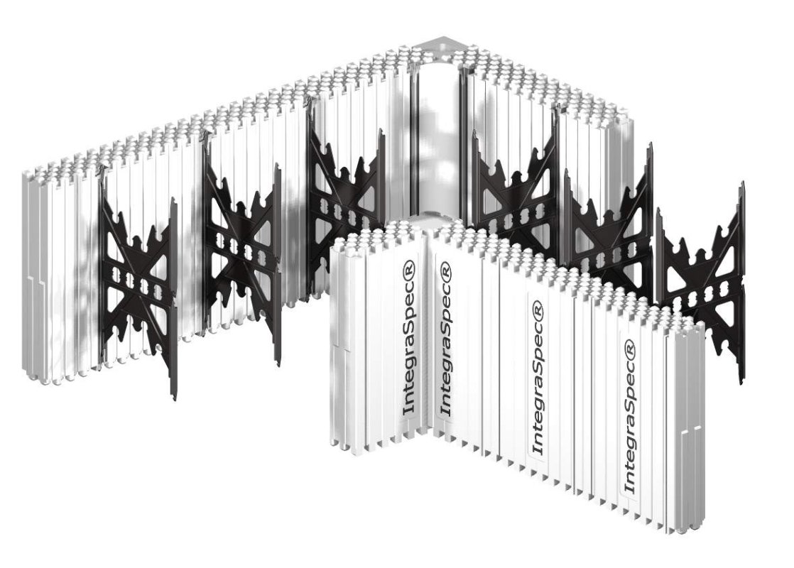 Integraspec 90° Corner unit - 6 inch offset view